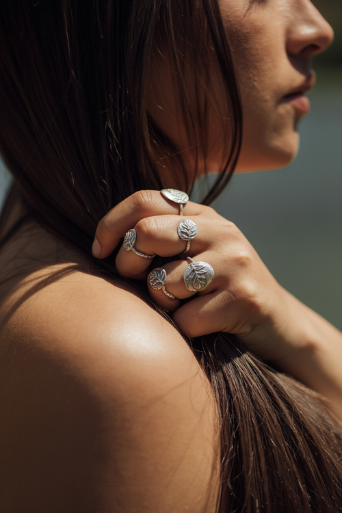 Anillos plata equilibrada