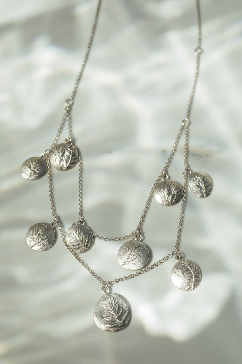 Collar medallones plata más clara