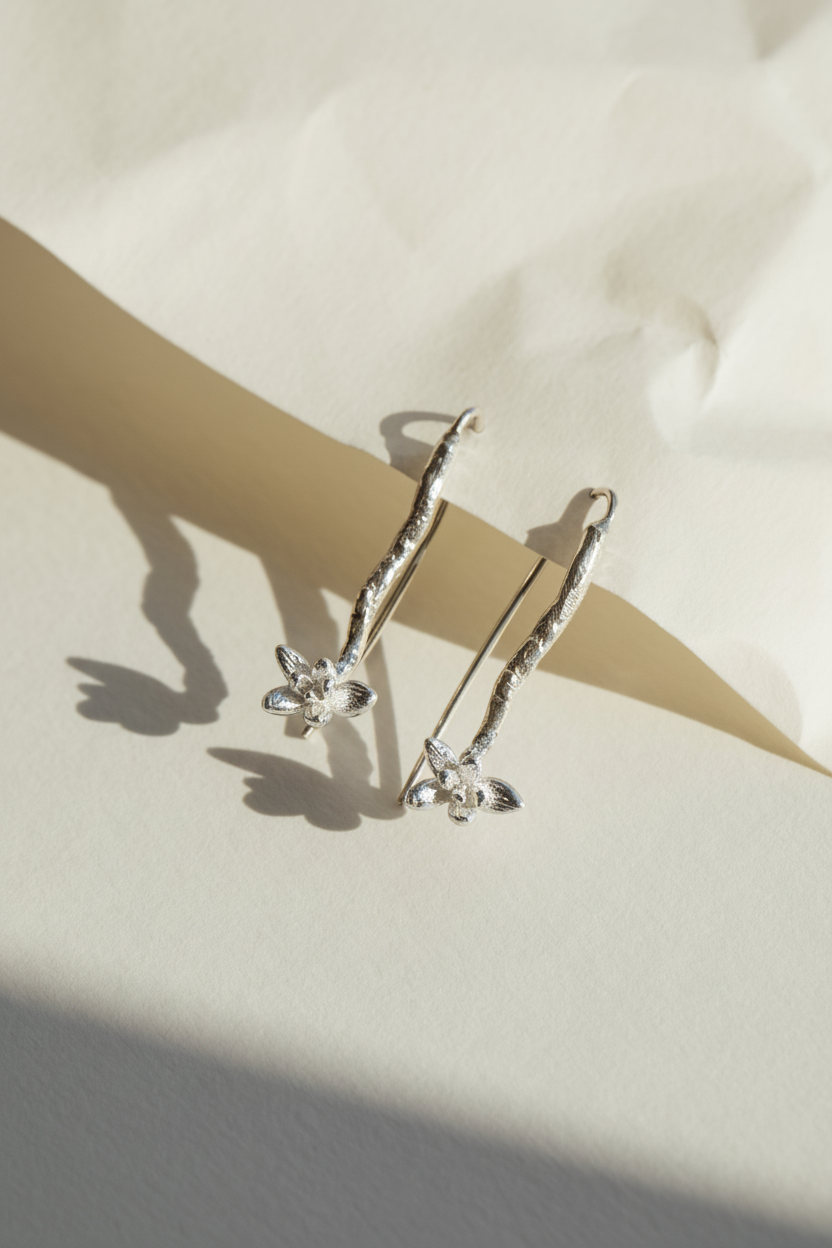 Pendientes plata brillante