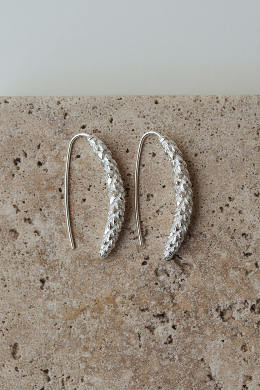 Pendientes plata brillante