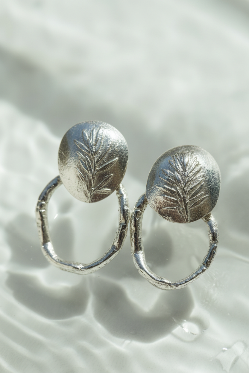 Pendientes plata brillante