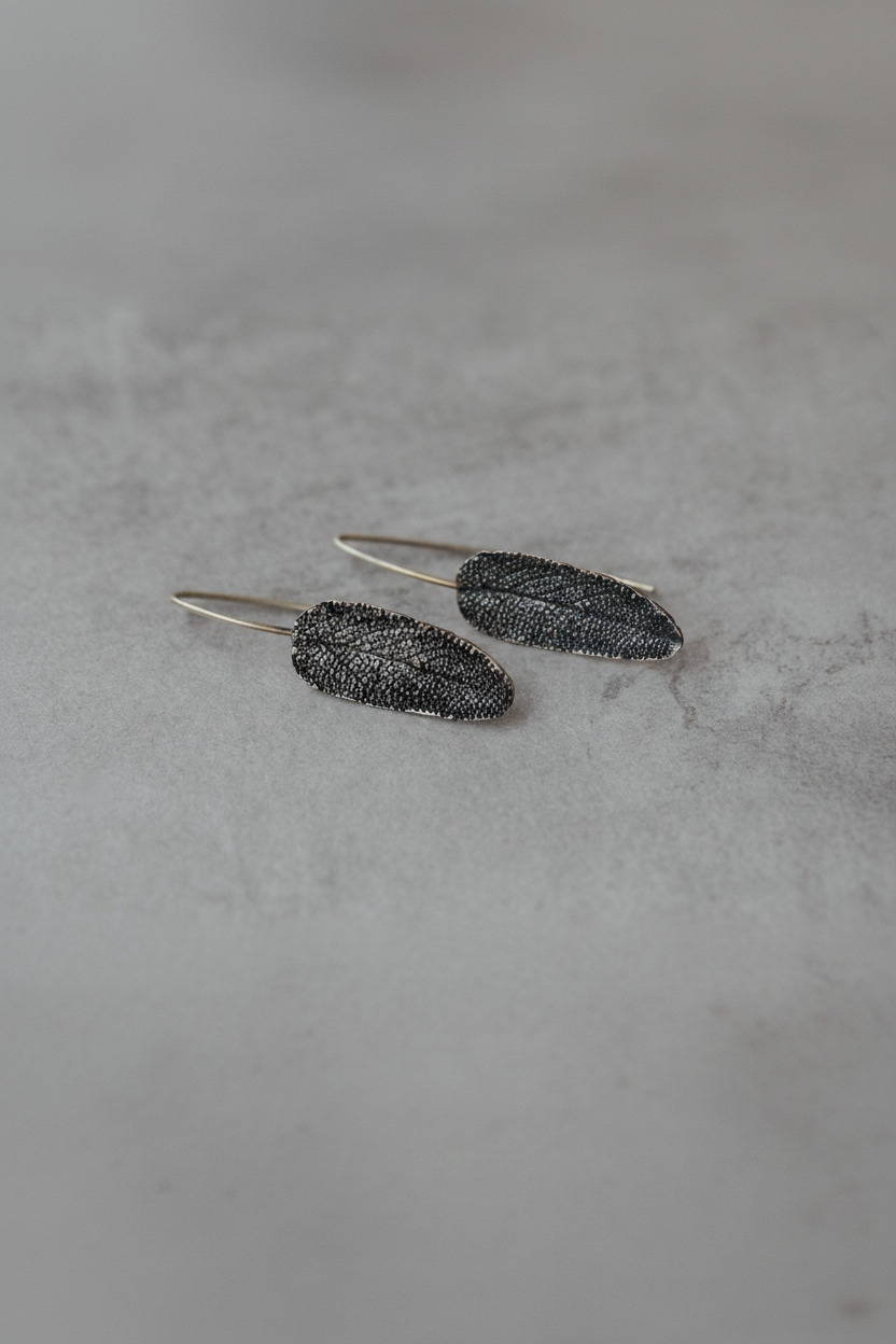 Pendientes plata envejecida gancho vertical