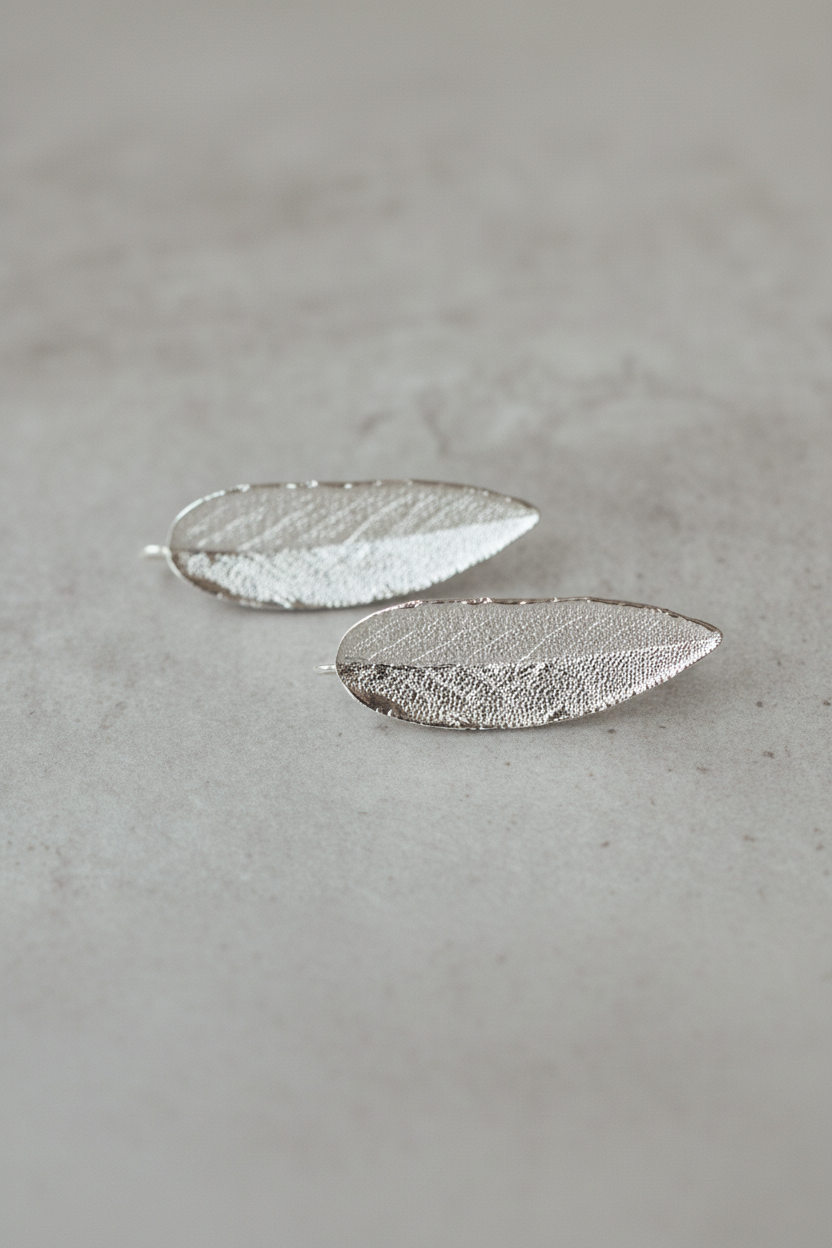 Pendientes Salvia plata brillante - producto