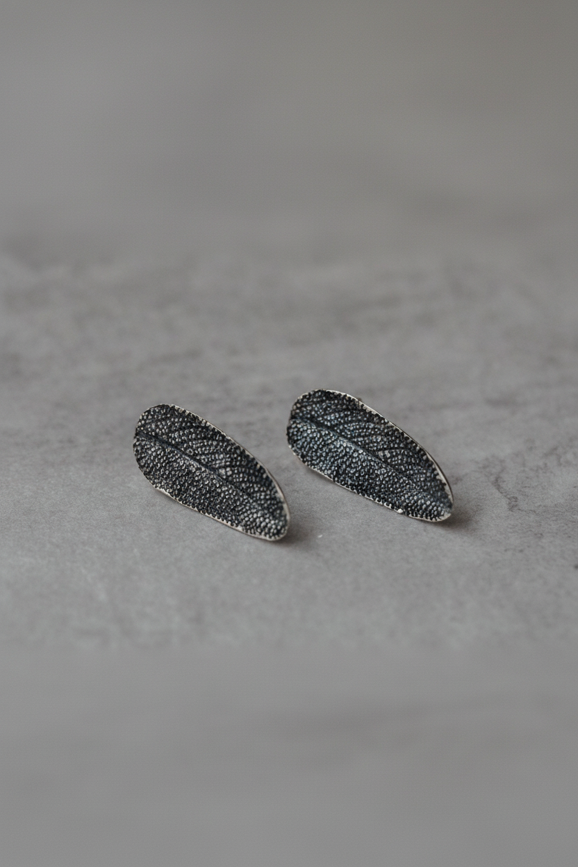 Pendientes Salvia plata envejecida vertical