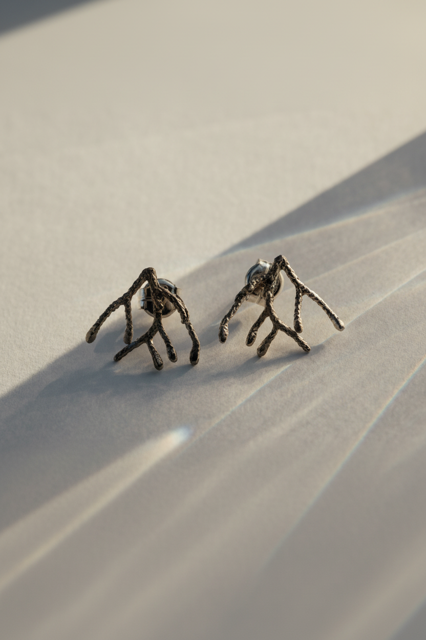 Pendientes vertical plata oscura
