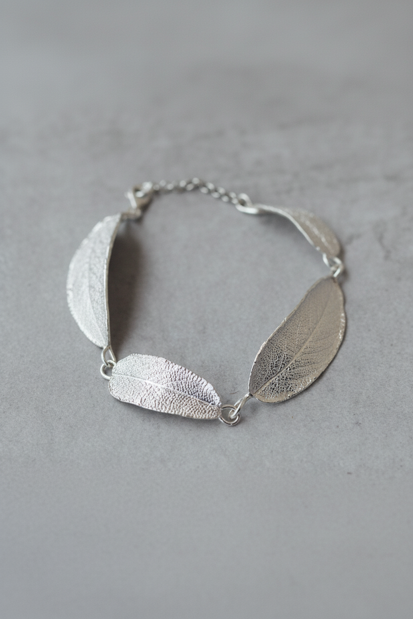Pulsera Salvia plata brillante v3